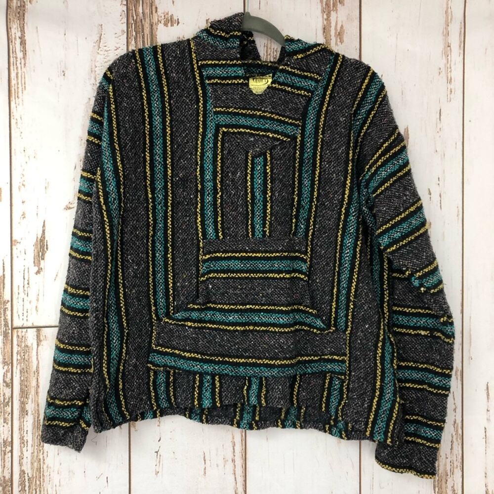Mexican Woven Hoodie, Size Large. In good used condition!